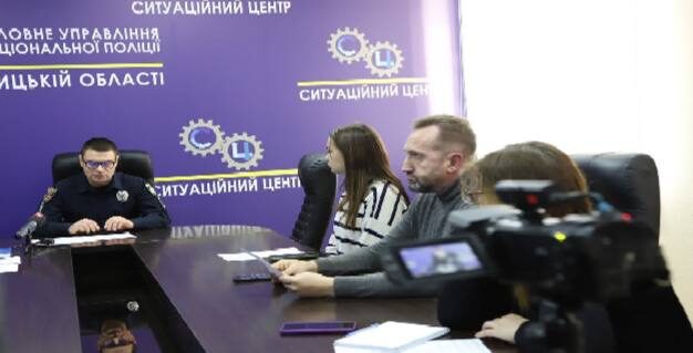 Олег Долінський на прес-конференції звіту голови віннимцької поліції Івана Іщенка